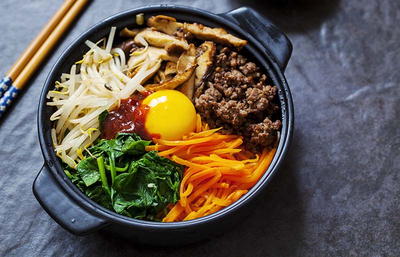 traditional korean dish bibimbap rice vegetables | ground beef keto recipes