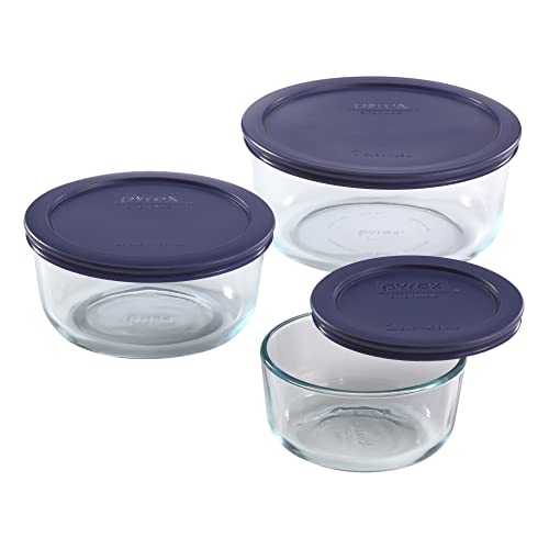 Pyrex Simply Store 7200 2-Cup Glass Food Storage Bowl with 7200-PC Orange Plastic Lid (4-Pack)