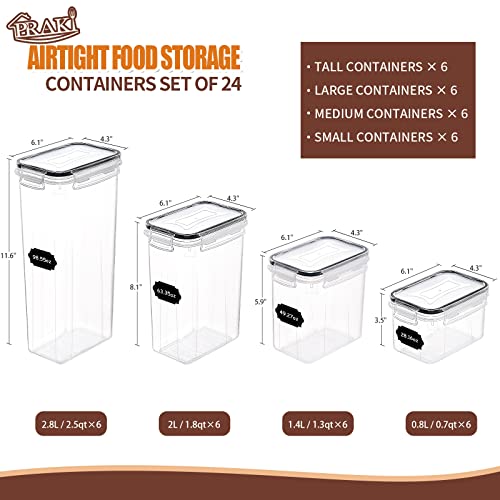 24 Pack Airtight Food Storage Container Set - BPA Free Clear