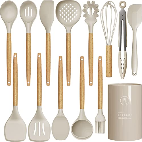 Check out 14 Pcs Silicone Cooking Utensils Kitchen Utensil Set - 446°F Heat Resistant,Turner Tongs, Spatula, Spoon, Brush, Whisk, Wooden Handle Kitchen Gadgets with Holder for Nonstick Cookware (BPA Free Khaki) at https://homemaderecipes.com/product/14-pcs-silicone-cooking-utensils-kitchen-utensil-set-446f-heat-resistantturner-tongs-spatula-spoon-brush-whisk-wooden-handle-kitchen-gadgets-with-holder-for-nonstick-cookware-bpa-free-k/