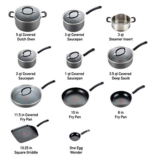 T-fal Ultimate Hard Anodized Nonstick Cookware Set 17 Piece Pots