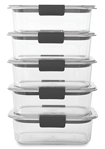 44-piece Brilliance Food Storage Containers With Lids For Lunch, Meal Prep,  And Leftovers, Dishwasher Safe, Clear/grey Clear