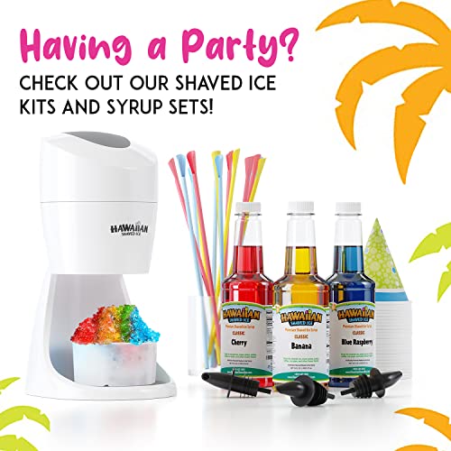 Hawaiian Shaved Ice S900A Snow Cone and Shaved Ice Machine with 2 Reusable  Plastic Ice Mold Cups, Non-slip Mat, Instruction Manual, 1-year  Manufacturer's Warranty, 120V, White