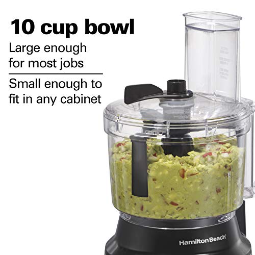 Hamilton Beach ChefPrep 10-Cup Food Processor & Vegetable Chopper with 6  Functions to Chop, Puree, Shred, Slice and Crinkle Cut, Black (70670)