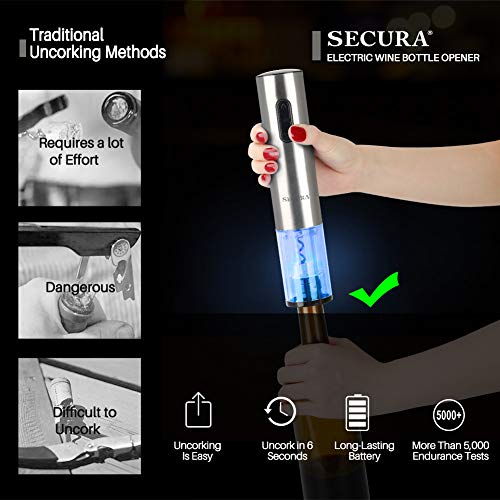 Check out Secura Electric Wine Opener, Automatic Electric Wine Bottle Corkscrew Opener with Foil Cutter, Rechargeable (Stainless Steel) at https://homemaderecipes.com/product/secura-electric-wine-opener-automatic-electric-wine-bottle-corkscrew-opener-with-foil-cutter-rechargeable-stainless-steel/