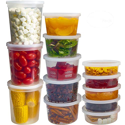 16oz Heavy Duty Clear Plastic Deli Containers with Lids for Soup