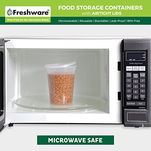 Zeml [24 Sets] 32 oz. Deli Food Storage Freezer Containers With Leak-proof  Lids