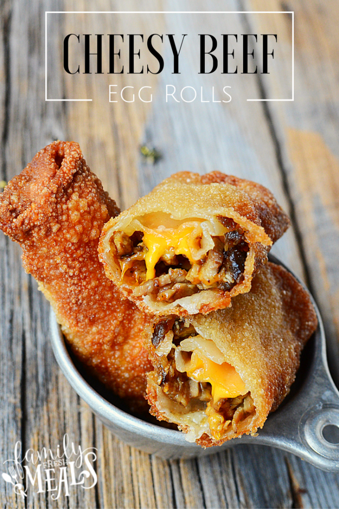 cheesy beef egg rolls