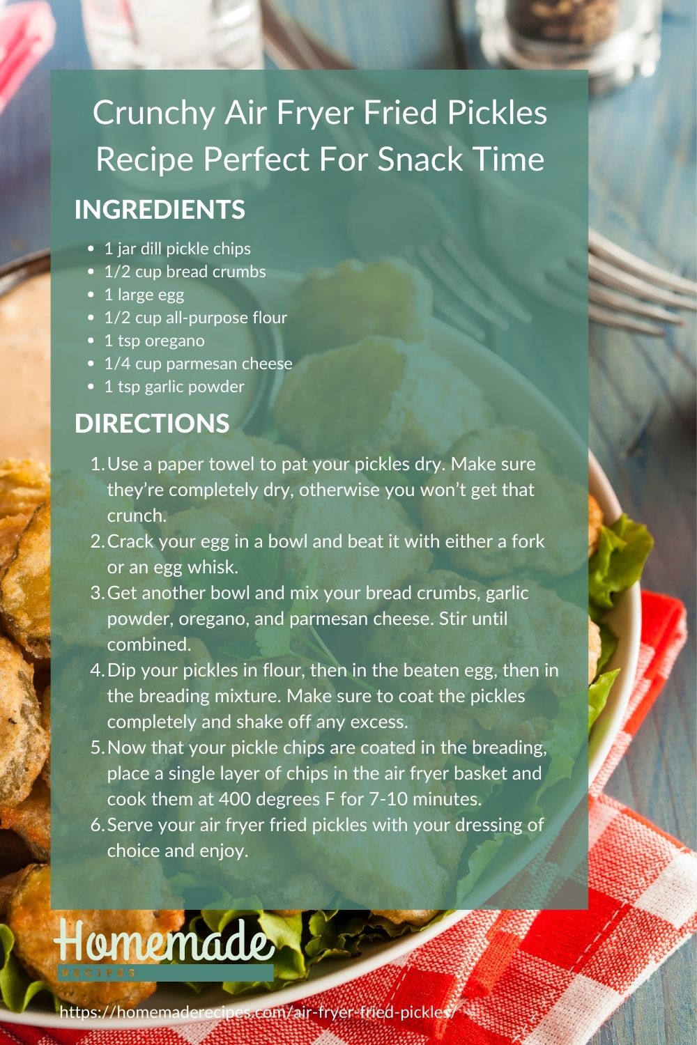 recipe card | Crunchy Air Fryer Fried Pickles Recipe Perfect For Snack Time