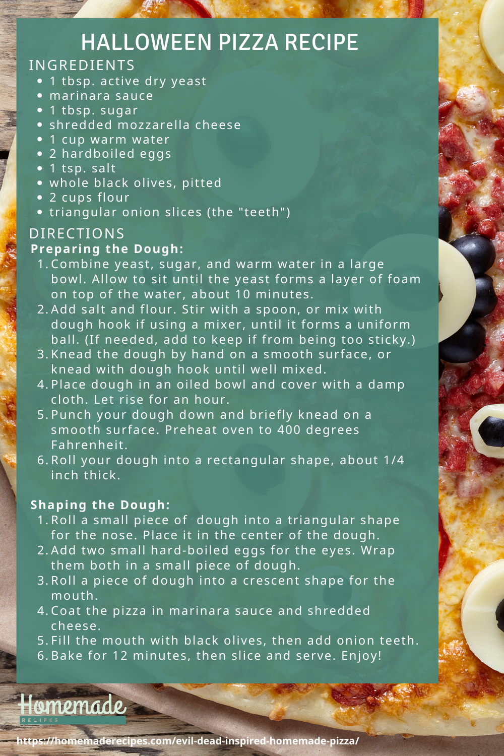 recipe card | Delicious Halloween Pizza Your Family Will Surely Love