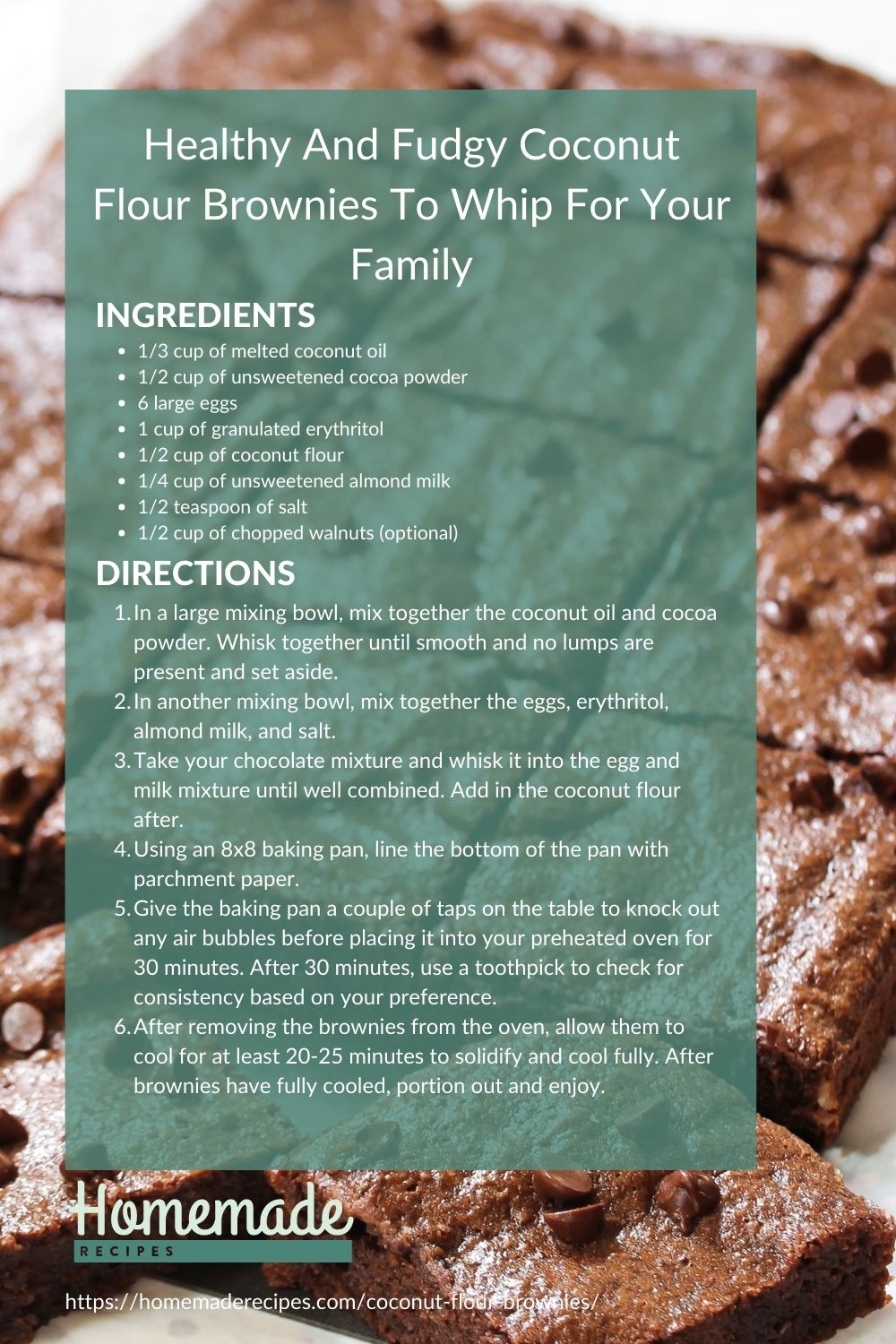 recipe card | Healthy And Fudgy Coconut Flour Brownies To Whip For Your Family