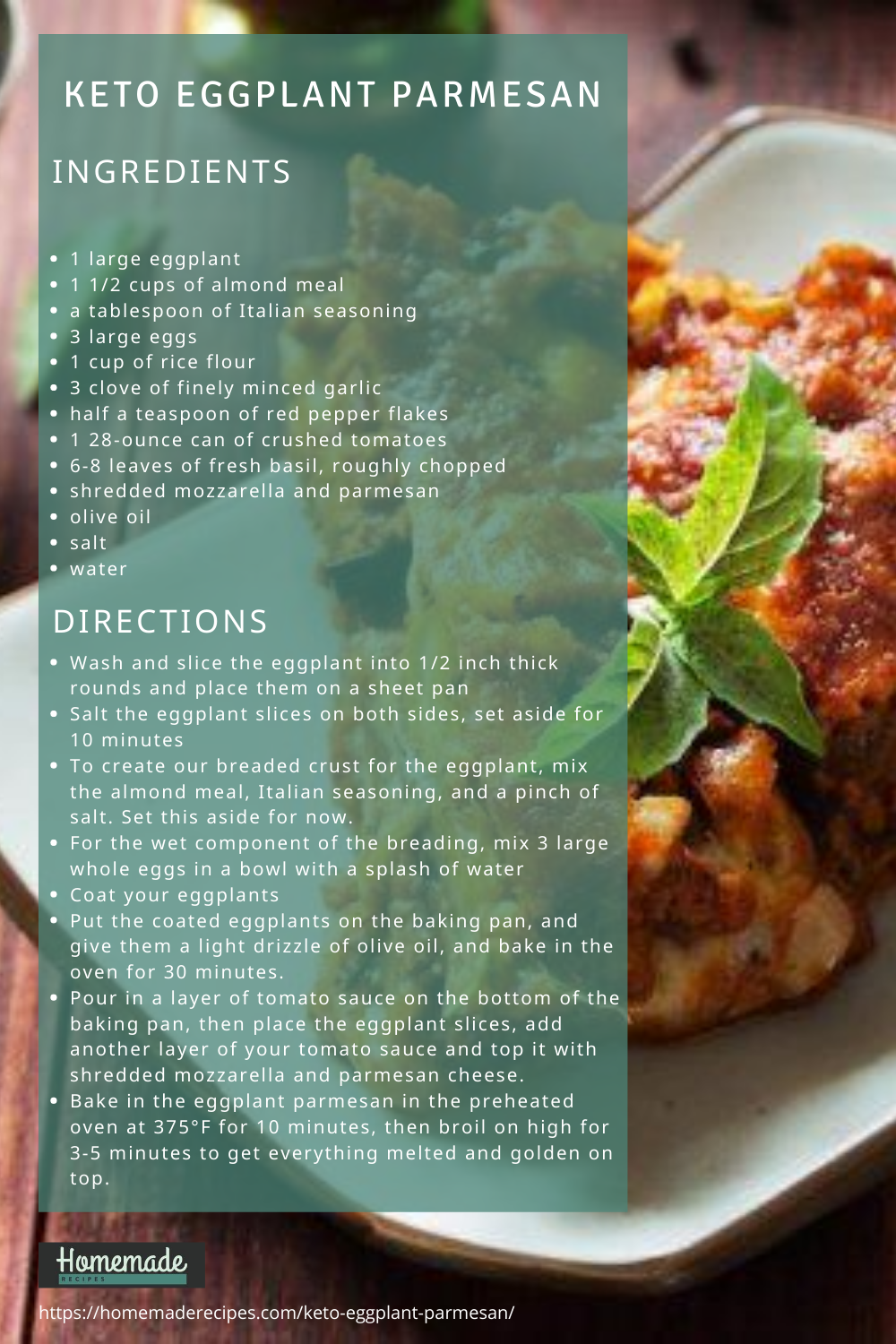 placard | Low Carb Keto Eggplant Parmesan Recipe