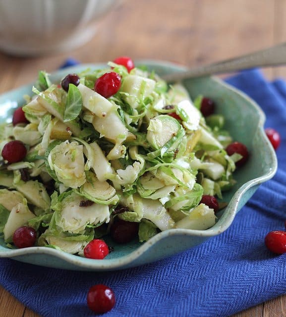 Roasted Brussels Sprouts & Quinoa Salad, see more at https://homemaderecipes.com/healthy/18-brussel-sprout-recipes/