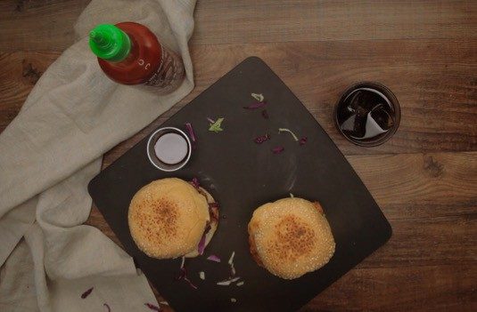 Sriracha Chicken Burger Plated