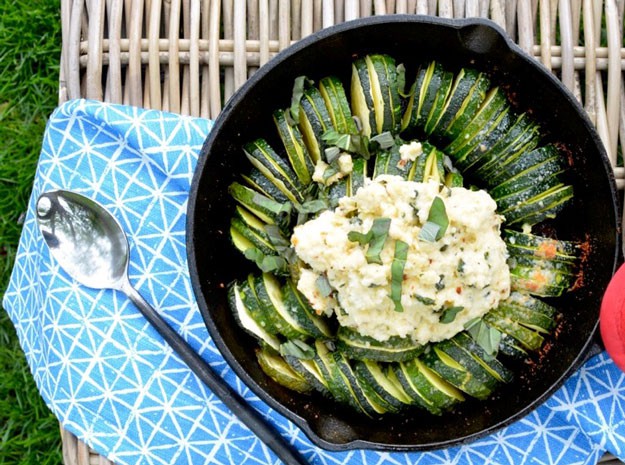 Grilled Zucchini Hasselback