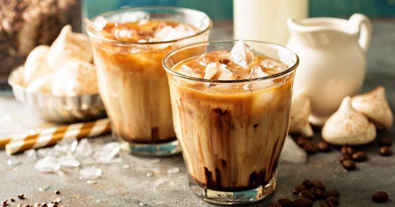 Iced coffee with milk, chocolate syrup and meringues | How To Make The Famous Dalgona Coffee In 3 Easy Steps | coffee recipe