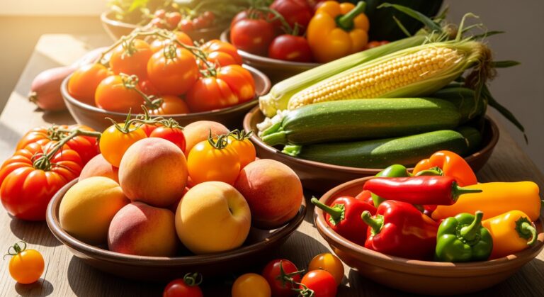 a photo of ingredients used for 16 late summer recipes