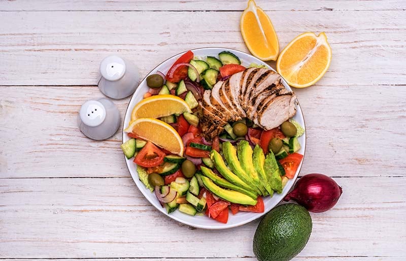 mediterranean chicken salad avocado concept cooking | winter salad recipes