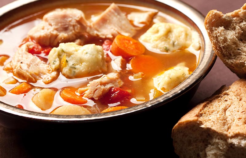 turkey dumpling soup carrot tomato parsnip | winter dinner menu