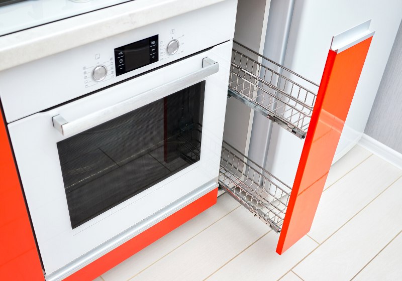 upscale maple red kitchen spice rack | kitchen pantry storage cabinet