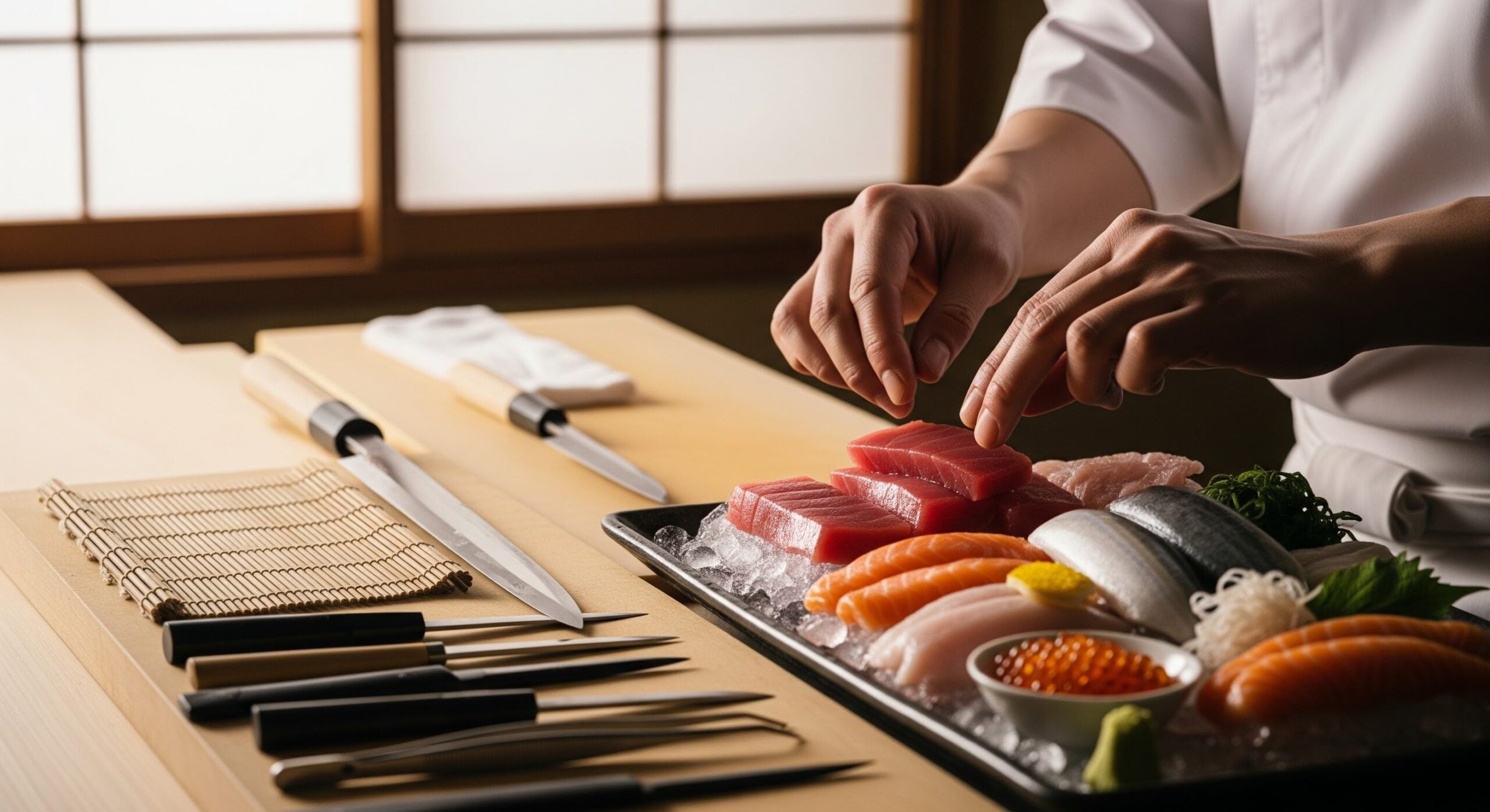 A chef showing what is omakase and how it's prepared